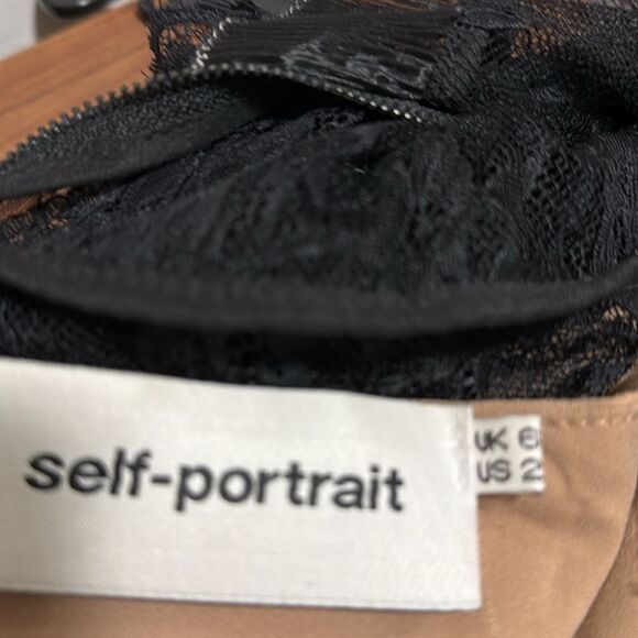 Self Portrait Fine Lace Black Cropped Wide Leg Jumpsuit. Size 2. - Picture 12 of 12